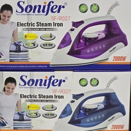 اتو بخار سونیفر (کفه سرامیکی) 2000w (طراحی ارگونومیک) SF-9027