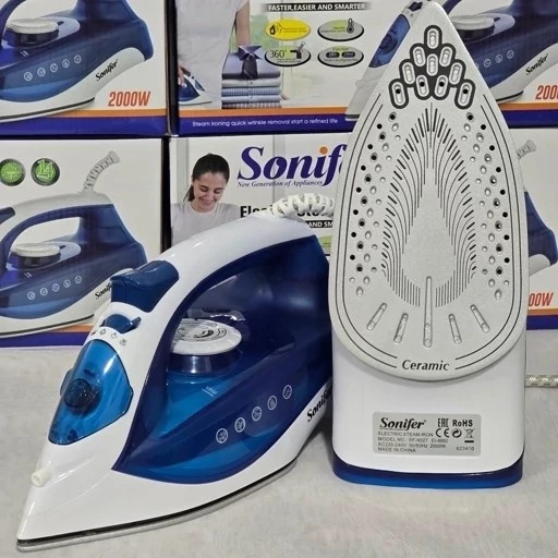 اتو بخار سونیفر (کفه سرامیکی) 2000w (طراحی ارگونومیک) SF-9027