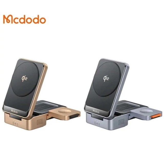 شارژر بی سیم آیفون سری 12 و بالاتر 15 وات و استند رومیزی تاشو چهارکاره CH-5192 Mcdodo MagQ Qi2