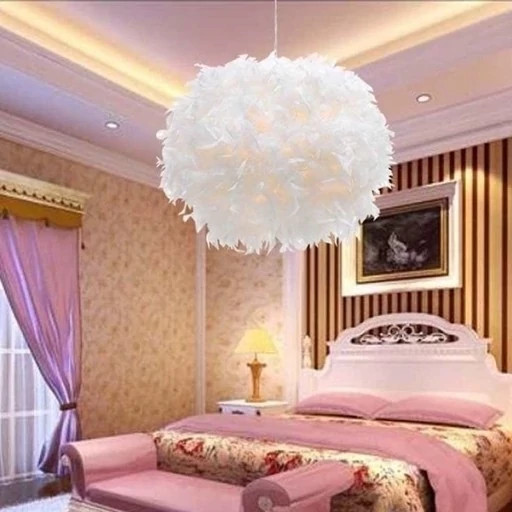 لوستر پر مدرن چراغ آویز پر کد 101 اتاق خواب سیسمونی و جهیزیه