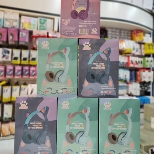 هدست بلوتوثی مدل MlZ47 طرح گربه