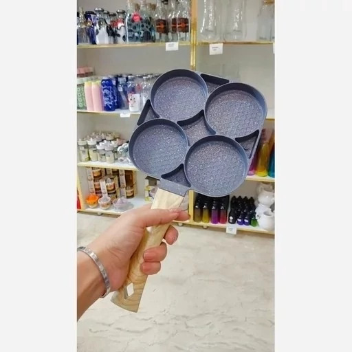 تابه چهارخانه و سه خانه چدنی دسته دارر