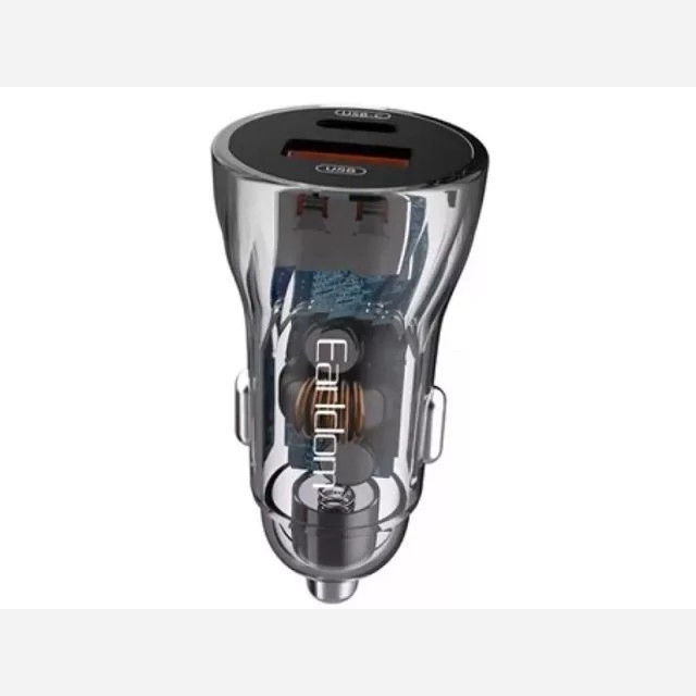 شارژر فندکی فست شارژ ماشین تایپ سی 48 وات طرح شفاف ارلدام ES-CC17 Earldom