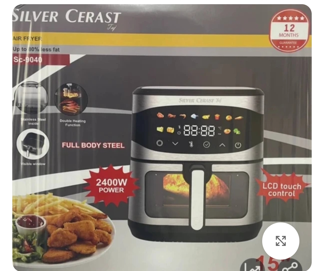 سرخ کن سیلور کرست مدل SC9040 ظرفیت ۱۵ لیتر بدون روغن با بدنه استیل